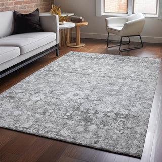 Premium Machine Washable Mayfield AMF651 Silver 9' x 12' Rug