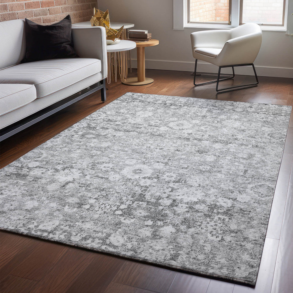 Premium Machine Washable Mayfield AMF651 Silver 9' x 12' Rug