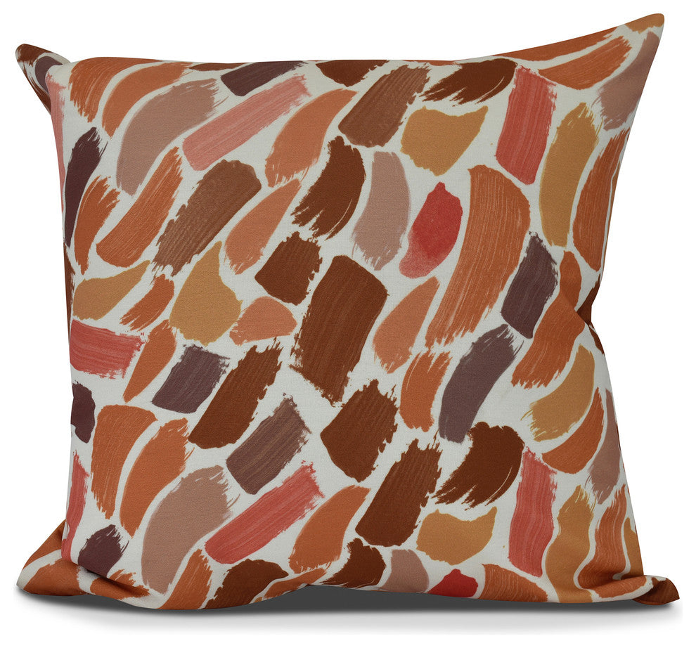 Wenstry, Geometric Print Pillow, Orange, 16" x 16"