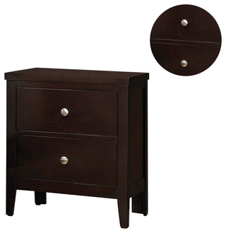 Wood Nightstand with 2 Drawers, Cappuccino