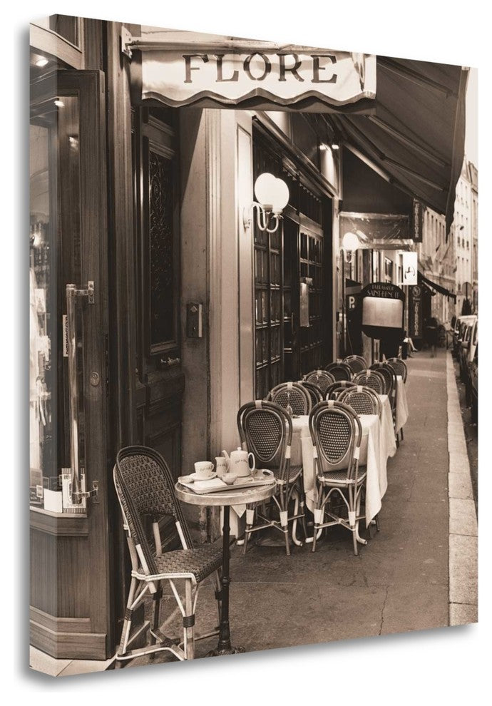 "Cafe De Flore" By Alan Blaustein, Giclee Print on Gallery Wrap Canvas