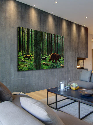 "Bear Walk" Painting Print on Wrapped Canvas
