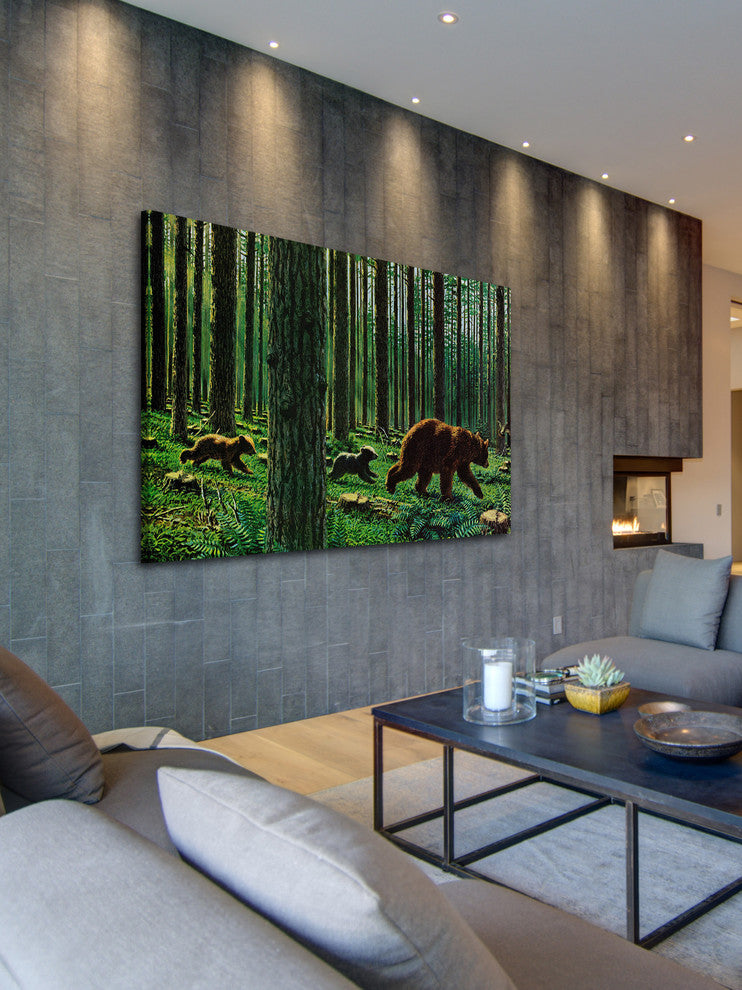 "Bear Walk" Painting Print on Wrapped Canvas