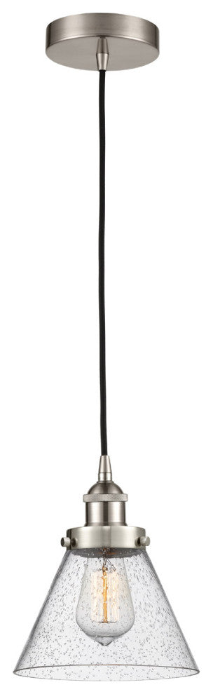 INNOVATIONS LIGHTING 616-1PH-SN-G44-LED Large Cone 1 Light 10 inch Mini Pendant