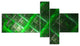 Green Abstract Metal Grill, Abstract Art on Canvas, 60"x32", 5 panels