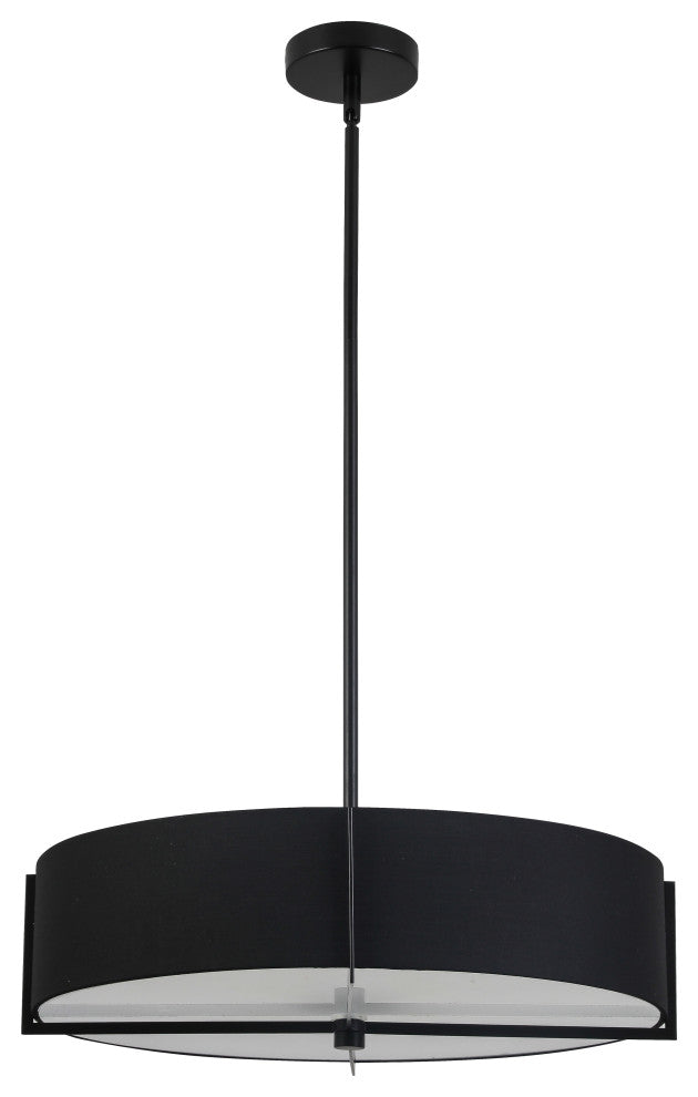 Black Contemporary Pendant With Matte Black Metal