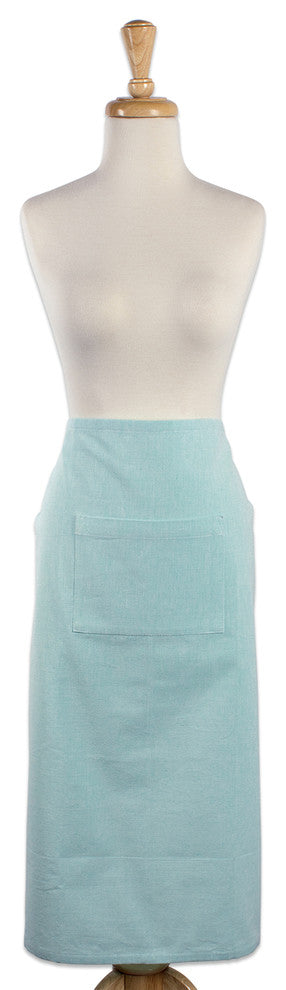 DII Aqua Solid Chambray Bistro Apron