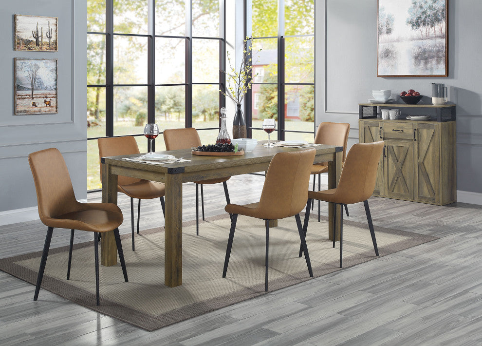 ACME Abiram Dining Table, Rustic Oak