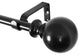 Utopia Alley Curtain Rod with Round Finials, Adjustable Length 28-48", Black