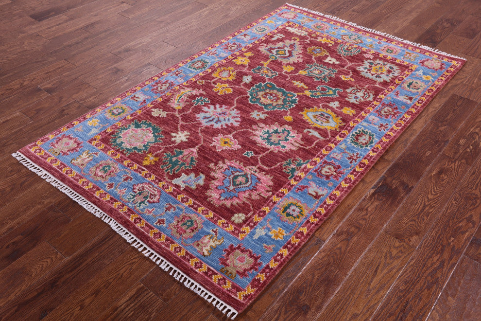 3' 11" X 6' 5" Turkish Oushak Handmade Rug - Q15885