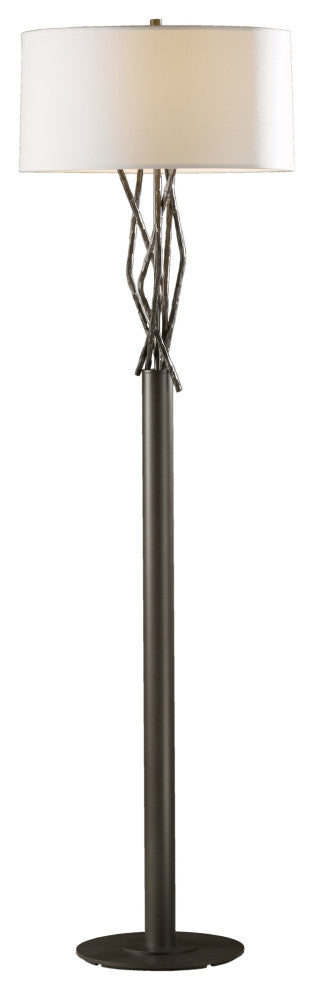 Brindille Floor Lamp, Dark Smoke Finish, Natural Anna Shade