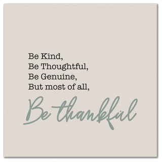 Be Thankful Harvest Sentiment 12x12 Canvas Wall Art