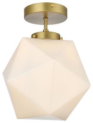 Elegant Lighting LD2347 Lawrence 10"W Semi-flush Ceiling Fixture - Satin Gold