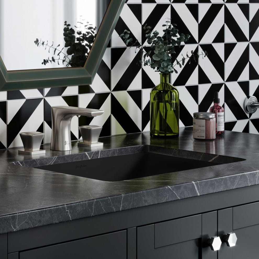 Plaisir 18.5" Rectangle Undermount Bathroom Sink, Matte Black