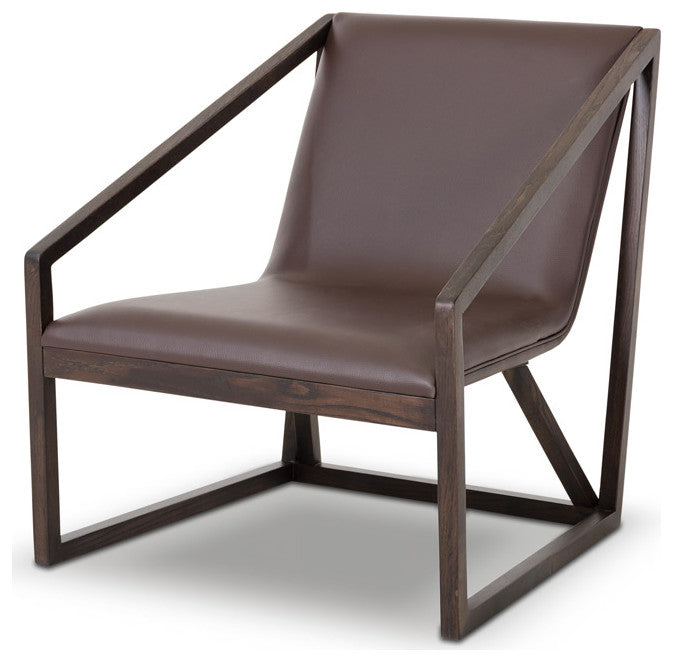 HomeRoots 29" Brown Eco Leather Lounge Chair