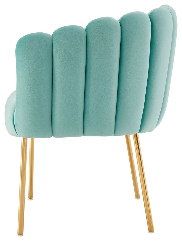 Armchair Accent Tufted Chair, Blue, Velvet, Modern, Mid Century Hotel Lounge