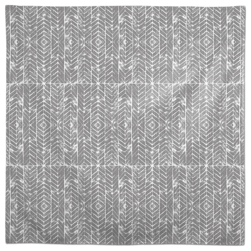 Distressed Chevron Gray 58x58 Tablecloth