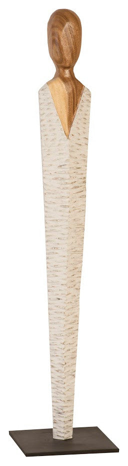 Vested Female Sculpture, Natural/White Gold, Small