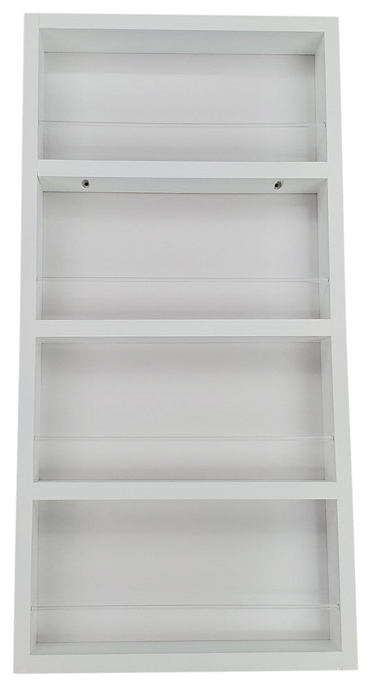 Meadow White Enamel On the Wall Spice Rack 21"h x 11"w x 2.5"d