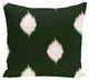 Hol-I-Kat, Decorative Holiday Ikat Print Pillow, Dark Green, 20"x20"