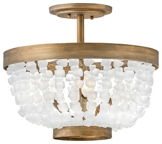 Fredrick Ramond FR30203 Dune 4 Light 16"W Semi-Flush Bowl Ceiling - Burnished