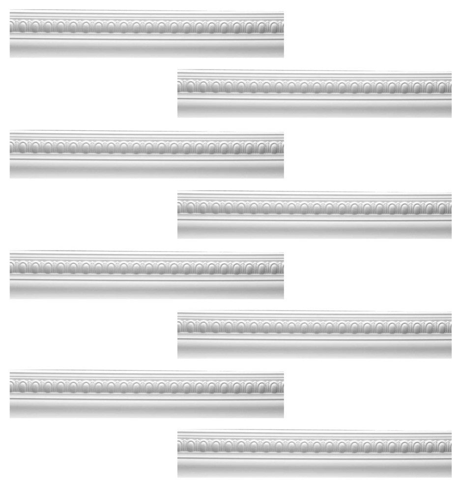 Cornice White Urethane Jefferson Ornate Design 8 Pieces Totaling 758" Length
