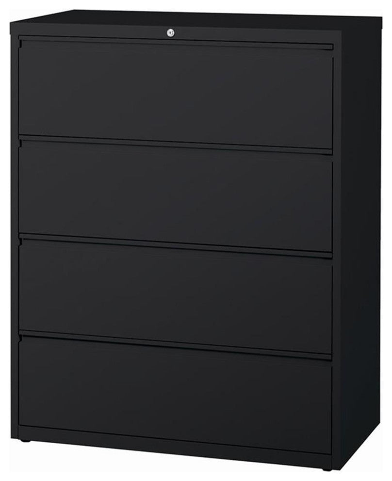 Hirsh 42-in Wide HL8000 Series Metal 4 Drawer Lateral File Cabinet Black