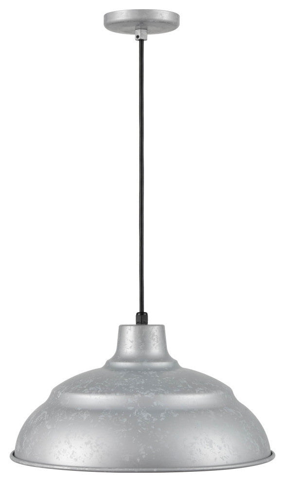 R Series Collection 1 Light 17 in. Painted Galvanized RLM Warehouse/Cord Hung