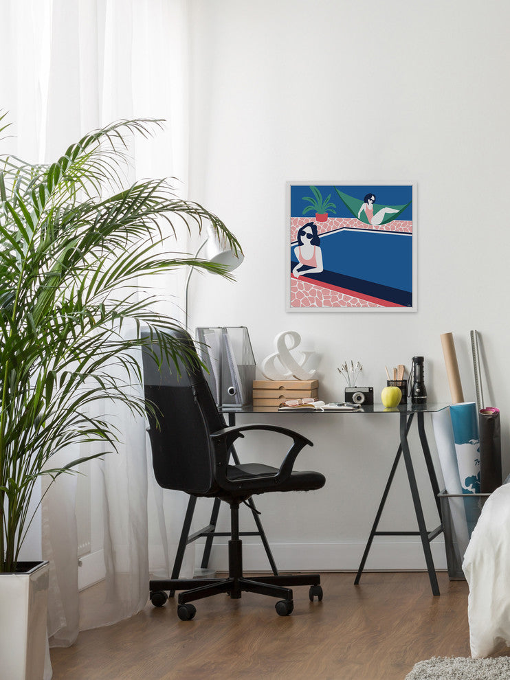 "Candid" Framed Painting Print, 18"x18"
