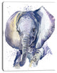 Baby Elephant Blue Watercolor, Abstract Canvas Art Print, 12"x20"
