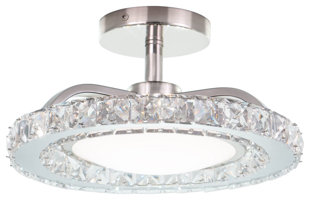 Vaxcel Lighting C0276 Clara 13"W LED Semi-Flush Ceiling Fixture - Brushed