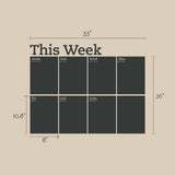 Weekly Chalkboard Calendar, Wall Decal