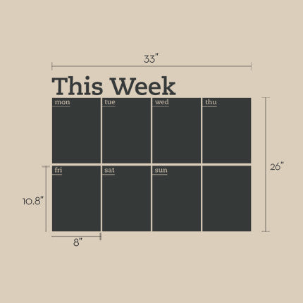 Weekly Chalkboard Calendar, Wall Decal