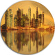 Singapore Marina Bay Skyscrapers, Cityscape Disc Metal Artwork, 11"