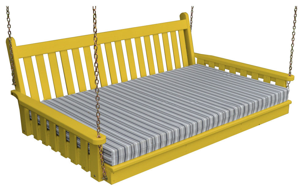 Pine Traditional English Swingbed, Canary Yellow, 75 Inch