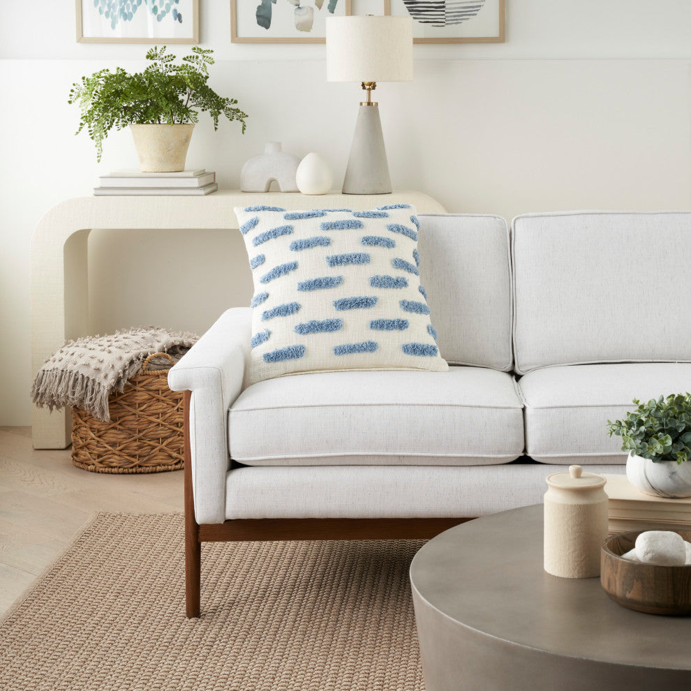 Mina Victory GC576 Throw Pillow, Ocean, 18"X18"