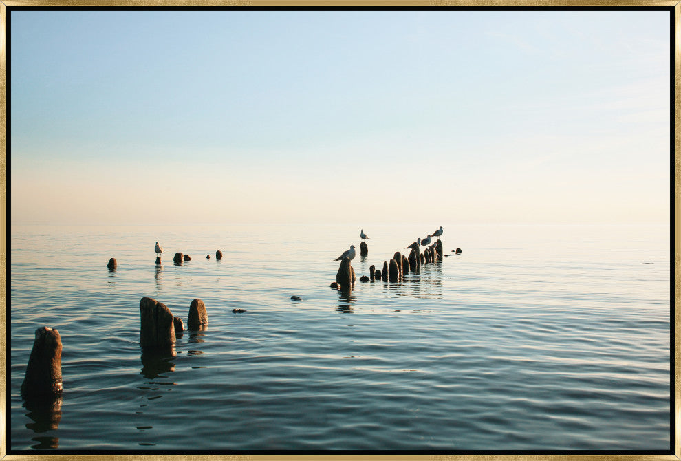 36x24 Admiring the View, Framed Artwork, Gold