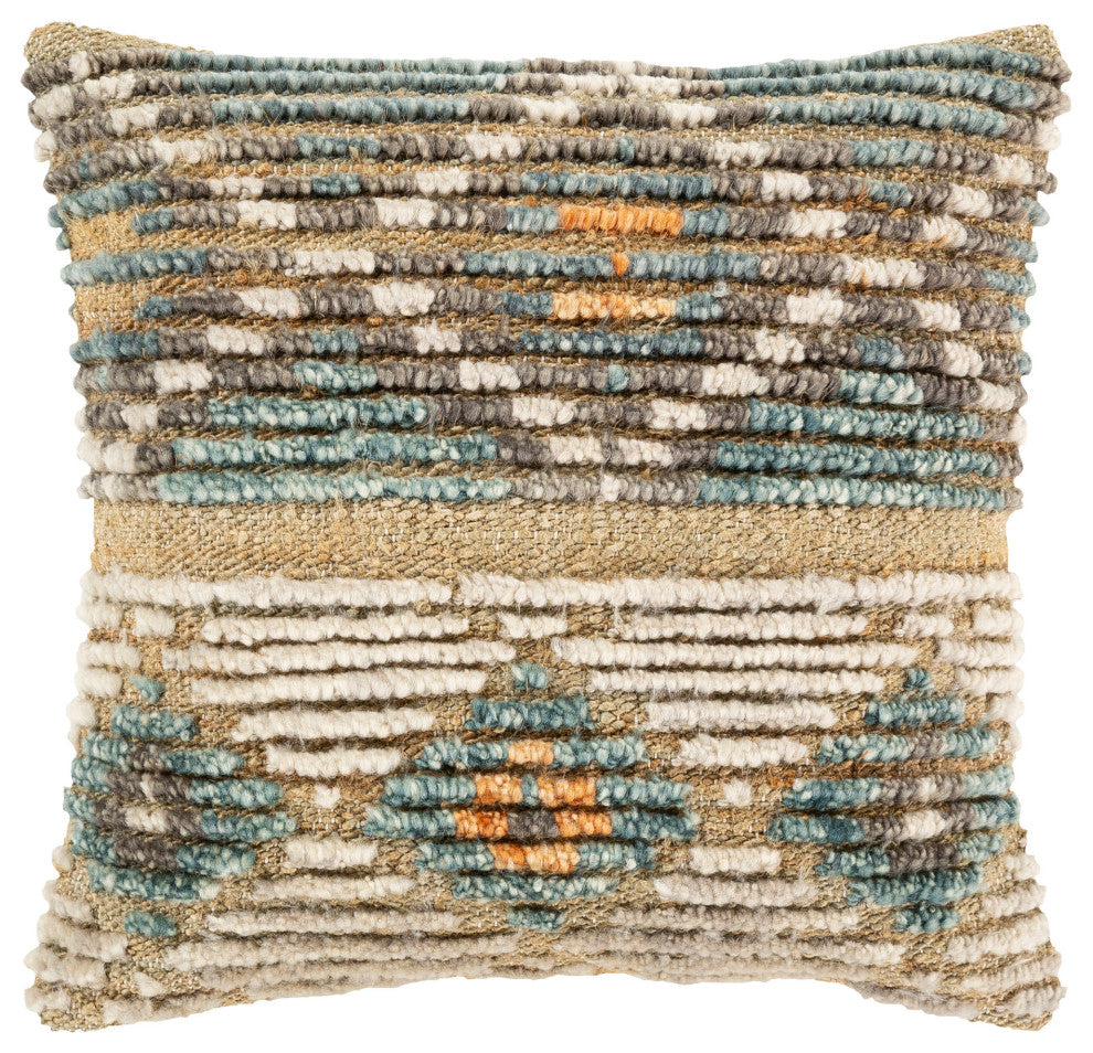 Surya Tichka Dusty Sage Pillow Shell With Polyester Insert 20"H X 20"W
