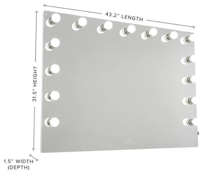 Hollywood Premiere Slim Pro Vanity Mirror, White, Non-Bluetooth