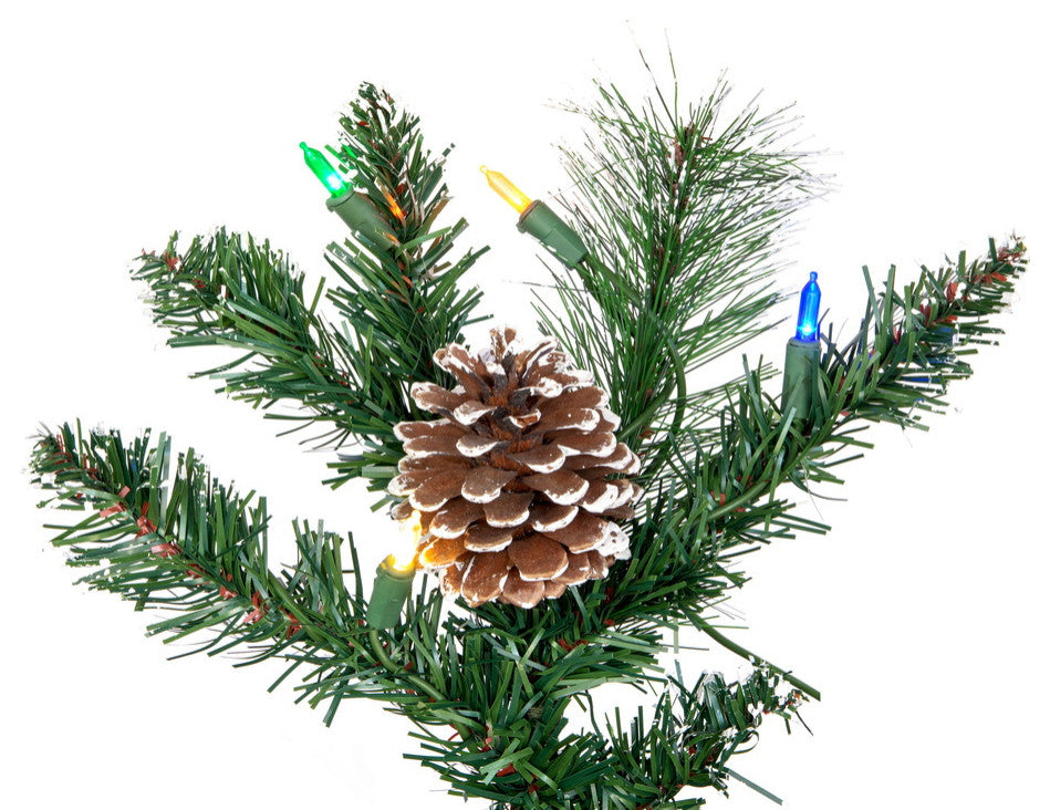Vickerman B166246Led 4.5' Snow Pine And Berry Christmas Tree, Warm White Lights