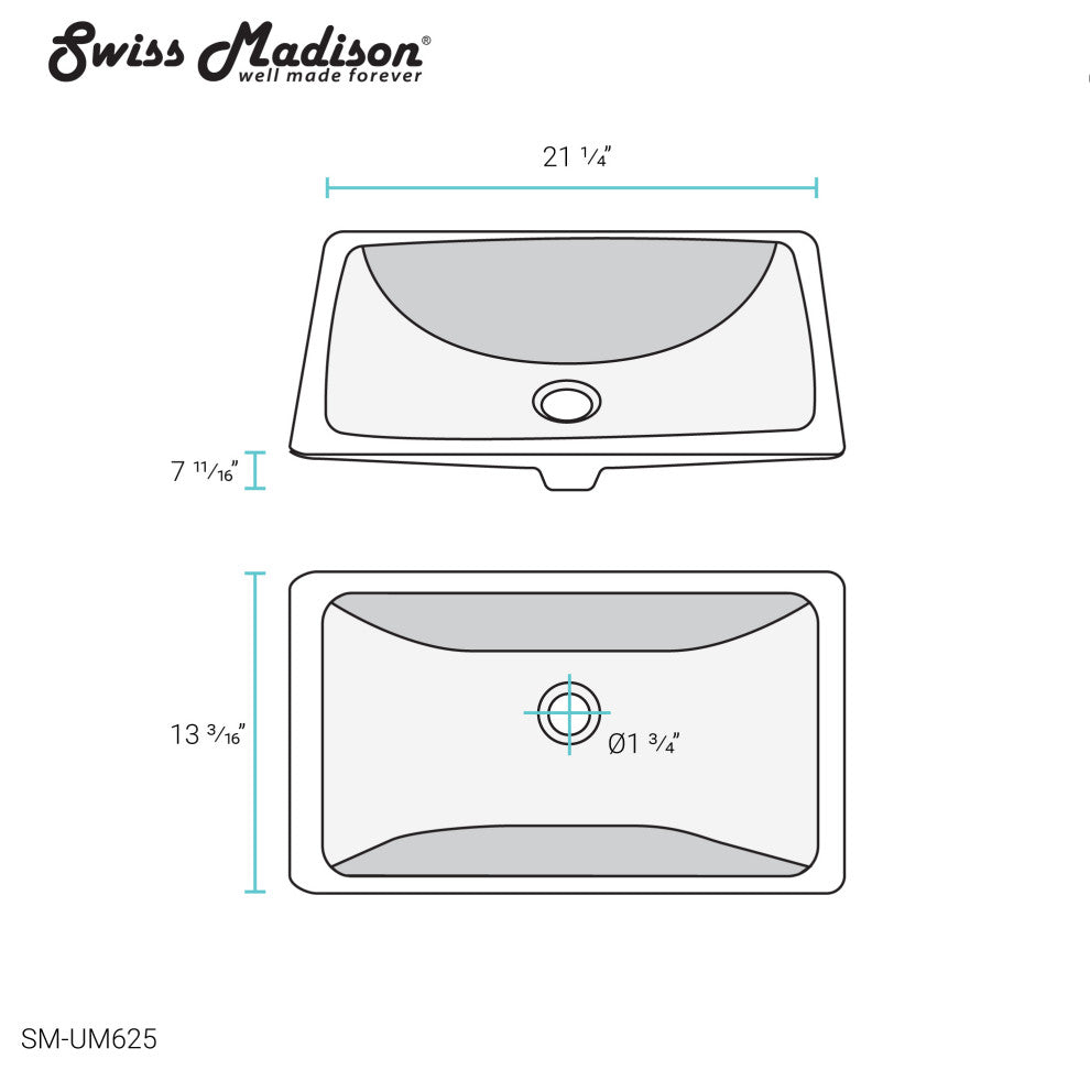 Voltaire 21" Rectangular Under-Mount Bathroom Sink