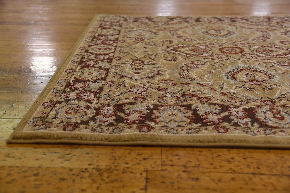 Unique Loom Tan Asheville Voyage 4' 0 x 4' 0 Square Rug