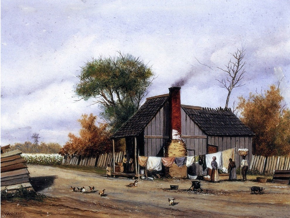 William Aiken Walker T-plan Cabin with Porch, 21"x28" Gallery Wrapped Canvas