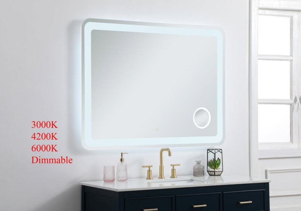 Lucy 36"x48" Hardwired LED Mirror With Magnifier and Color Changing Temperature