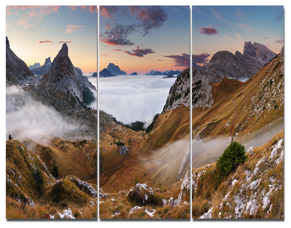 Beautiful Summer Panorama, Landscape Triptych Canvas Art Print, 36x28, 3 Panels