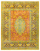 Eclectic, Hand-Knotted Area Rug, 9'3"x11'9", Yellow