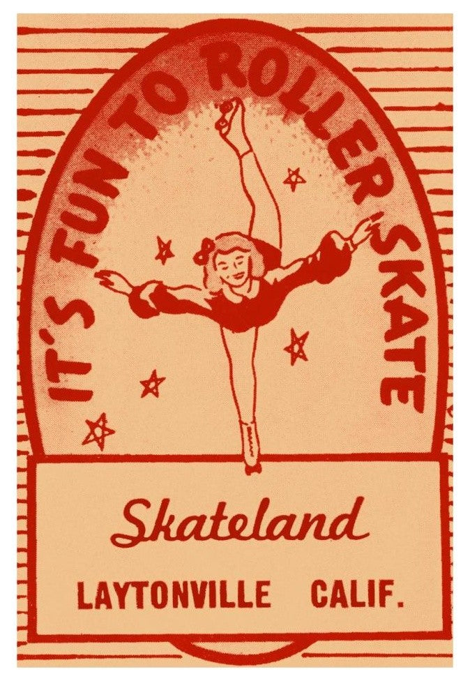 "It's Fun To Roller Skate" Digital Paper Print by Retrorollers, 22"x32"