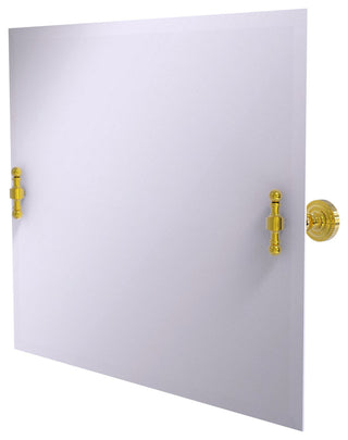 Frameless Landscape Beveled Edge Tilt Mirror, Polished Brass