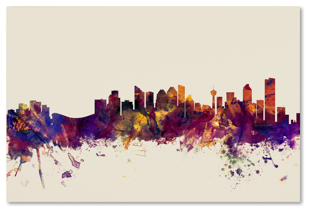 Michael Tompsett 'Calgary Canada Skyline' Canvas Art, 24"x16"