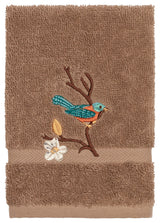 Linum Home Textiles Spring Time Embellished, Latte, Washcloth, 2-Piece Set